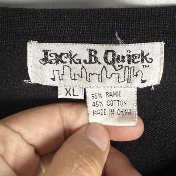 Jack B Quick Beaded Embroidered Appliqué Martini Cardigan Sweater Sz XL - Picture 6 of 6